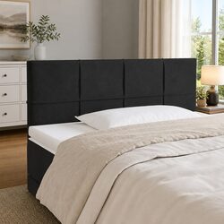 Black Velvet LED Headboard with Adjustable Colorful Lights