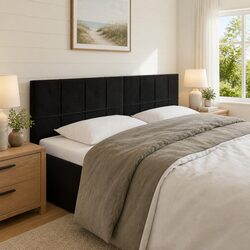Velvet LED Headboard Black 144cm for Cozy Bedrooms