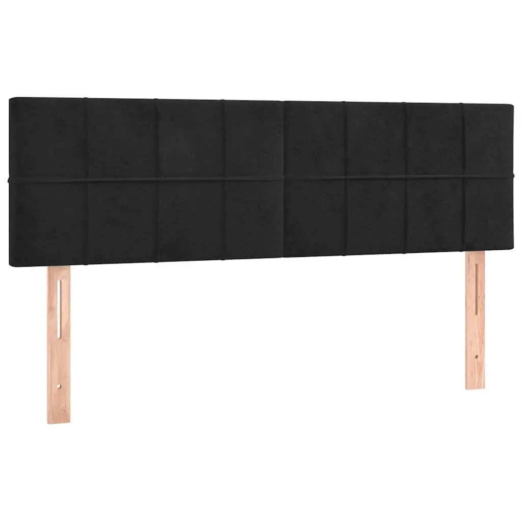 LED Headboard Black 144cm Velvet Modern Bedroom Furniture
