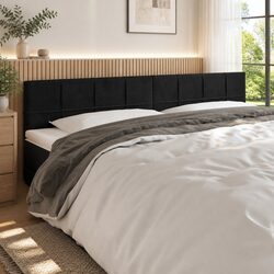 Black Velvet LED Headboard 160cm for Modern Bedrooms