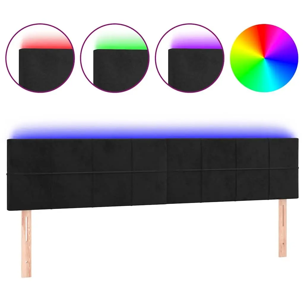 Black Velvet LED Headboard 160cm for Modern Bedrooms