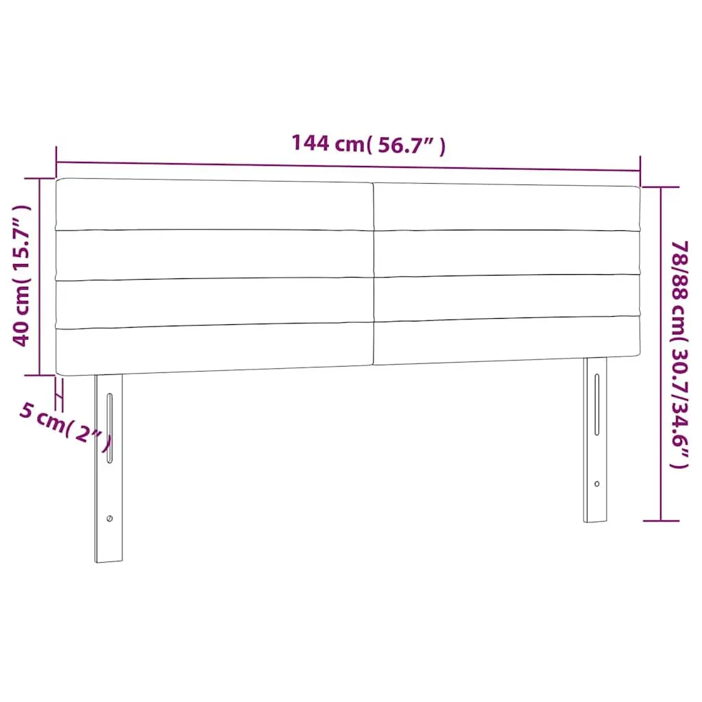 Dark Grey Fabric LED Headboard with Adjustable Height