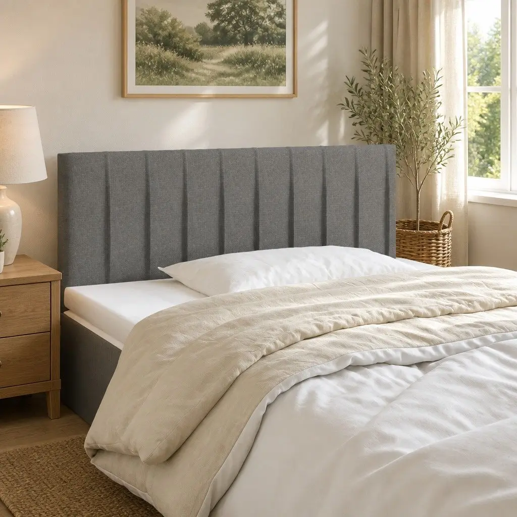 Grey LED Headboard for Modern Bedrooms