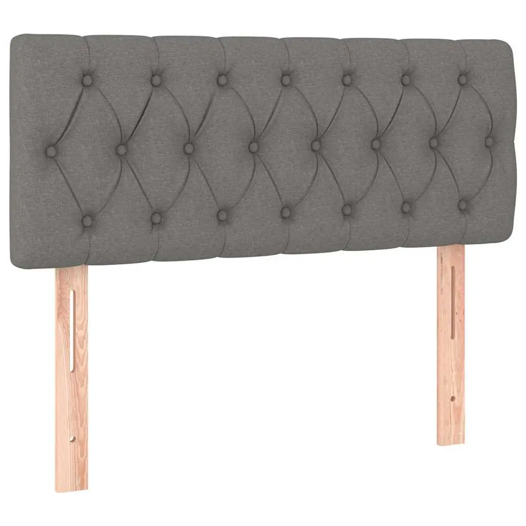 LED Headboard Dark Grey Fabric 100cm Adjustable Height Modern