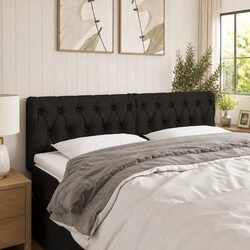 Stylish LED Headboard in Black 144x7x78/88 cm