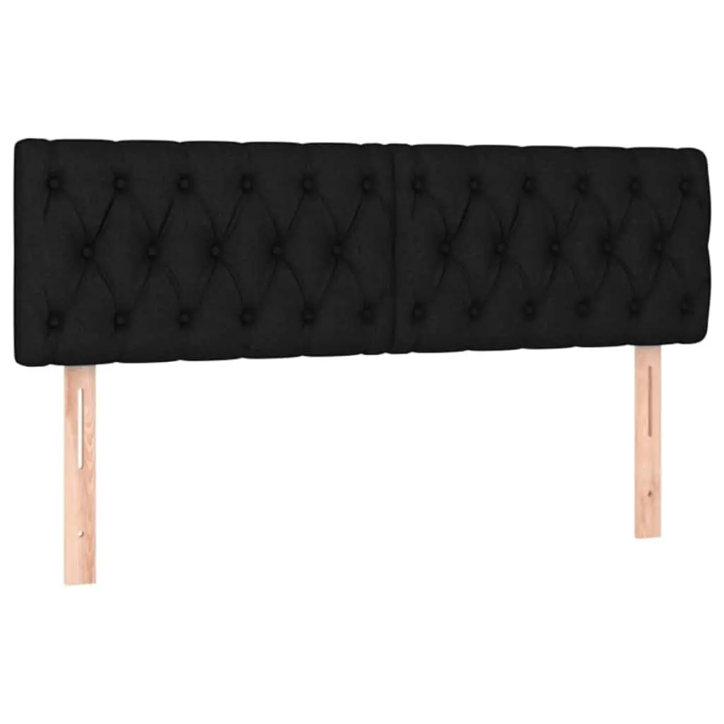 LED Headboard Black 144x7x78/88 cm Fabric Modern Adjustable Height