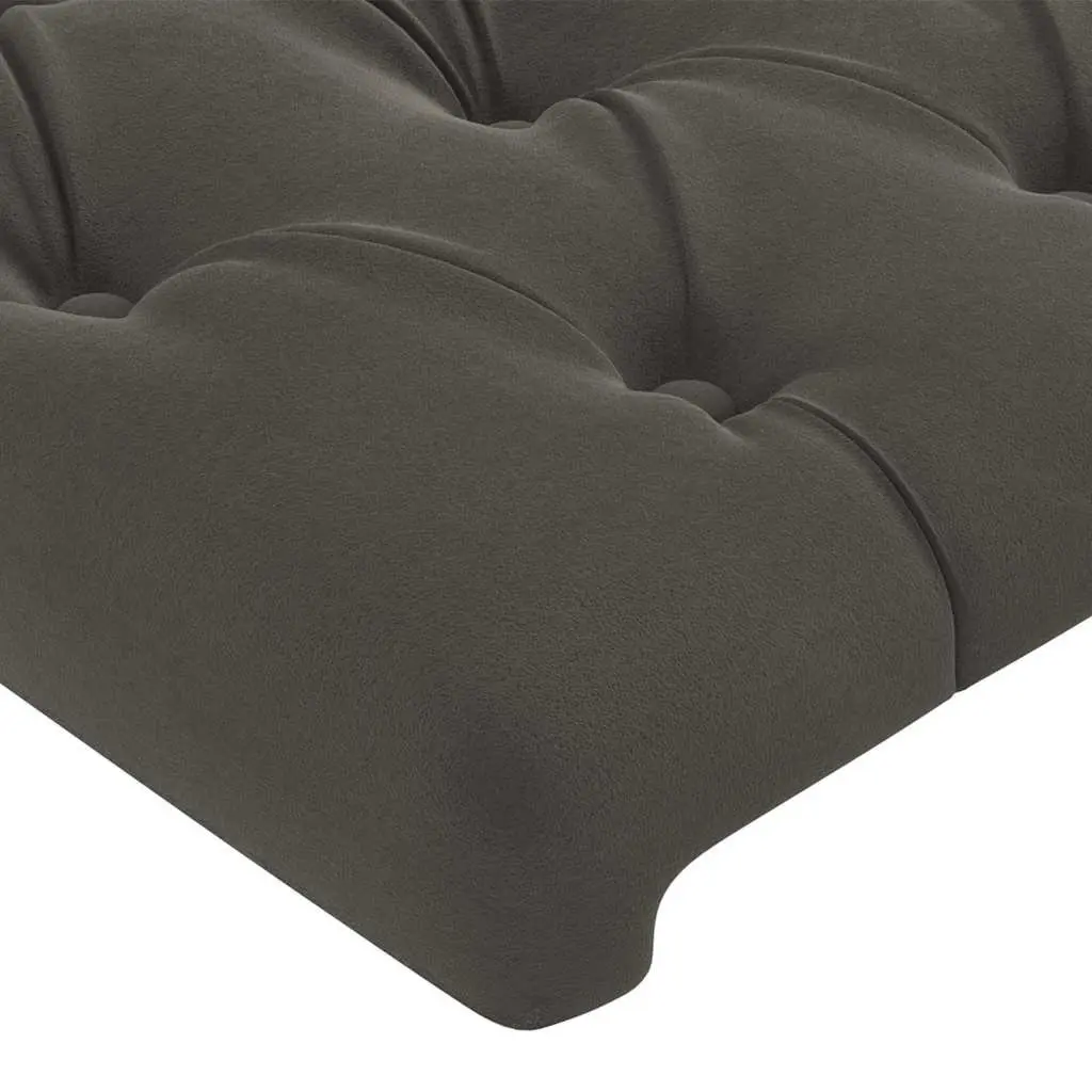 Grey Velvet LED Headboard 200 cm Adjustable Height
