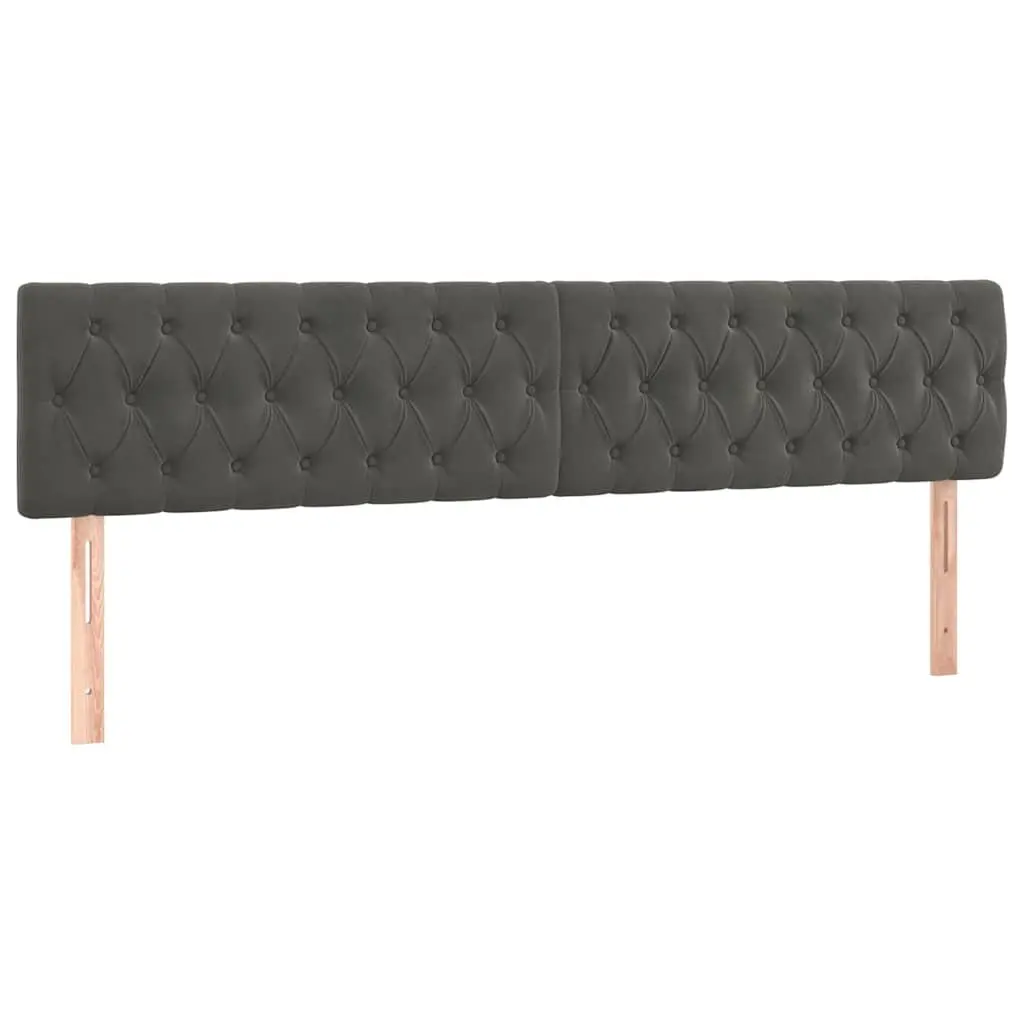 Grey Velvet LED Headboard 200 cm Adjustable Height