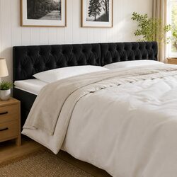Modern Black Velvet LED Headboard 200 cm for Bedroom
