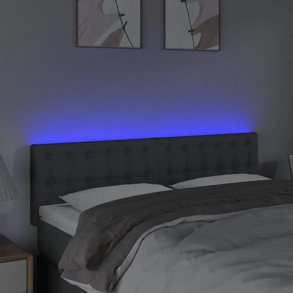 Adjustable Height LED Headboard in Dark Grey