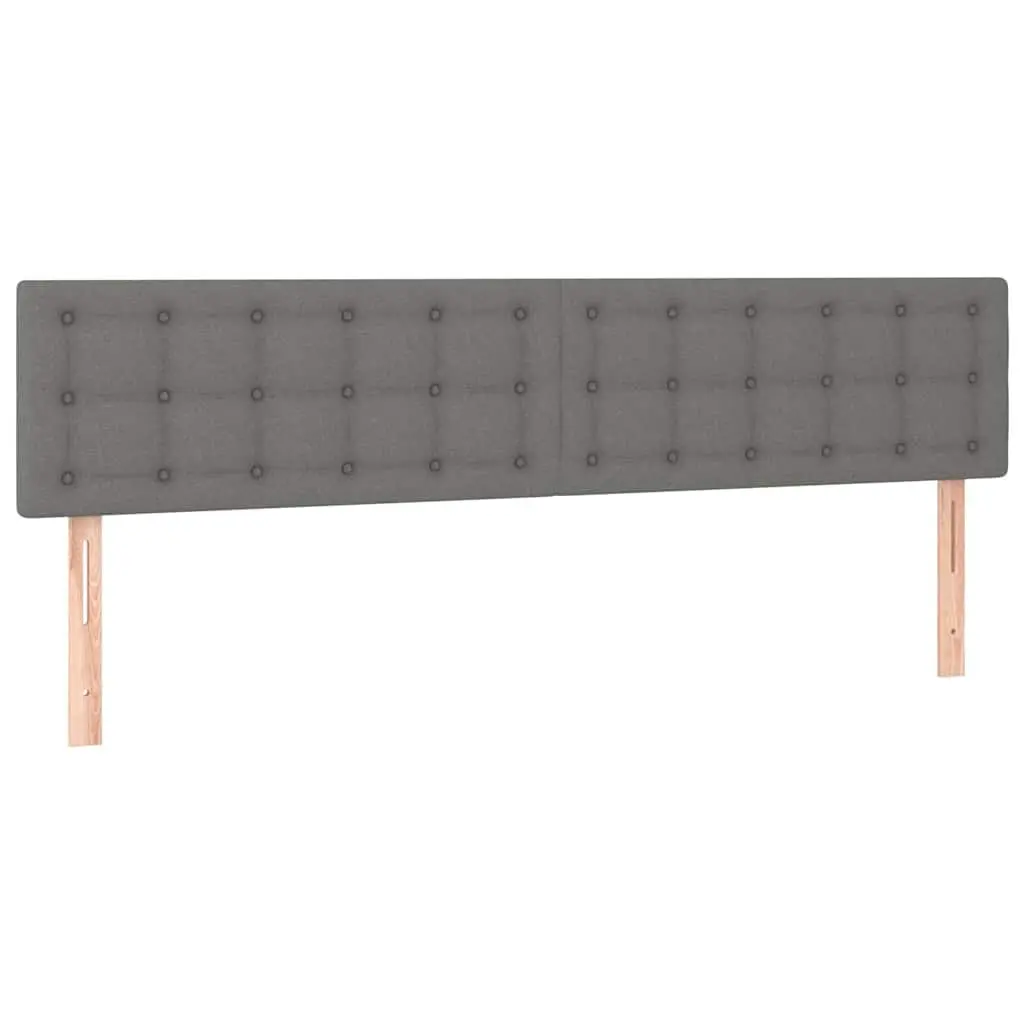 Dark Grey Fabric LED Headboard with Adjustable Height