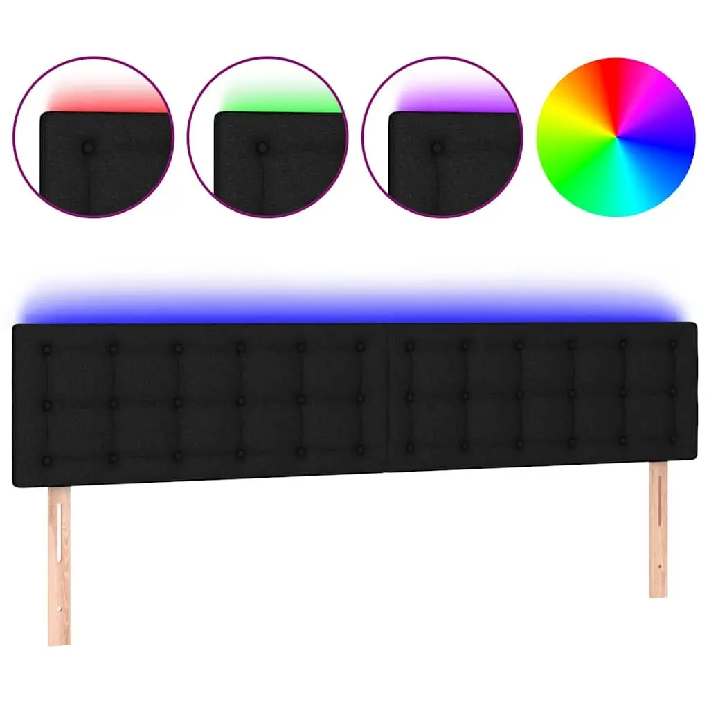 LED Headboard 160cm Black Fabric Bedroom Bed Head Light Modern Design