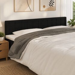 Modern LED Headboard 200 cm Black Fabric Adjustable Height