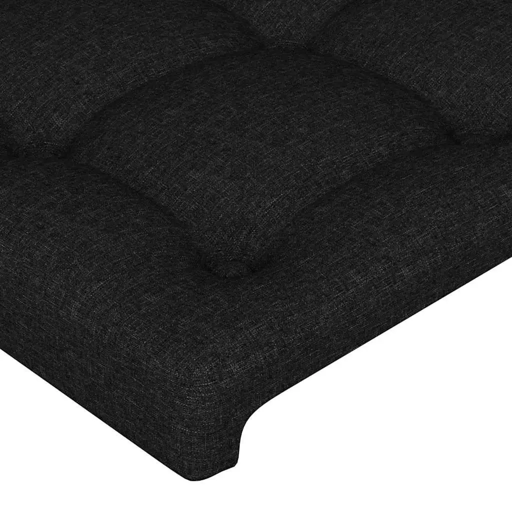 LED Headboard 200 cm Black Fabric Adjustable Height