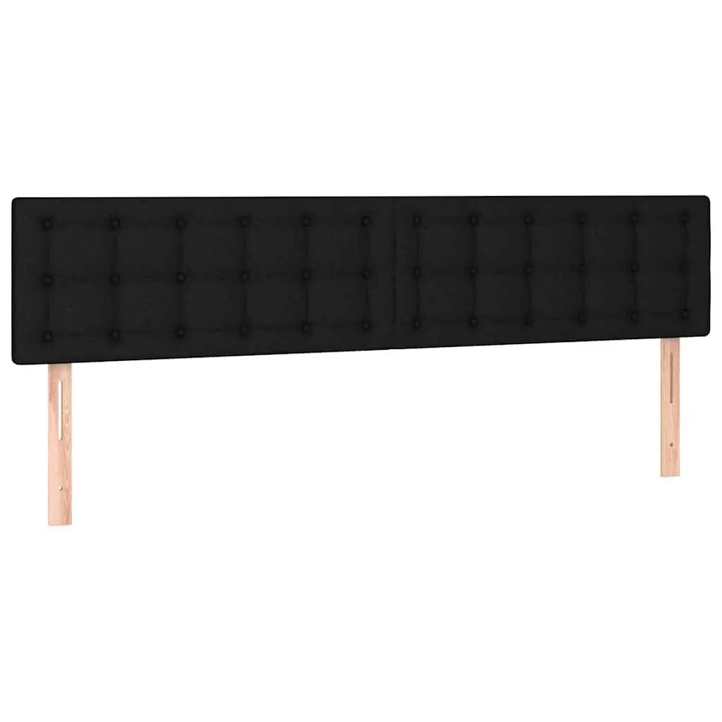 LED Headboard 200 cm Black Fabric Adjustable Height