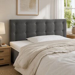 Dark Grey Velvet LED Headboard 100cm for Cozy Bedrooms