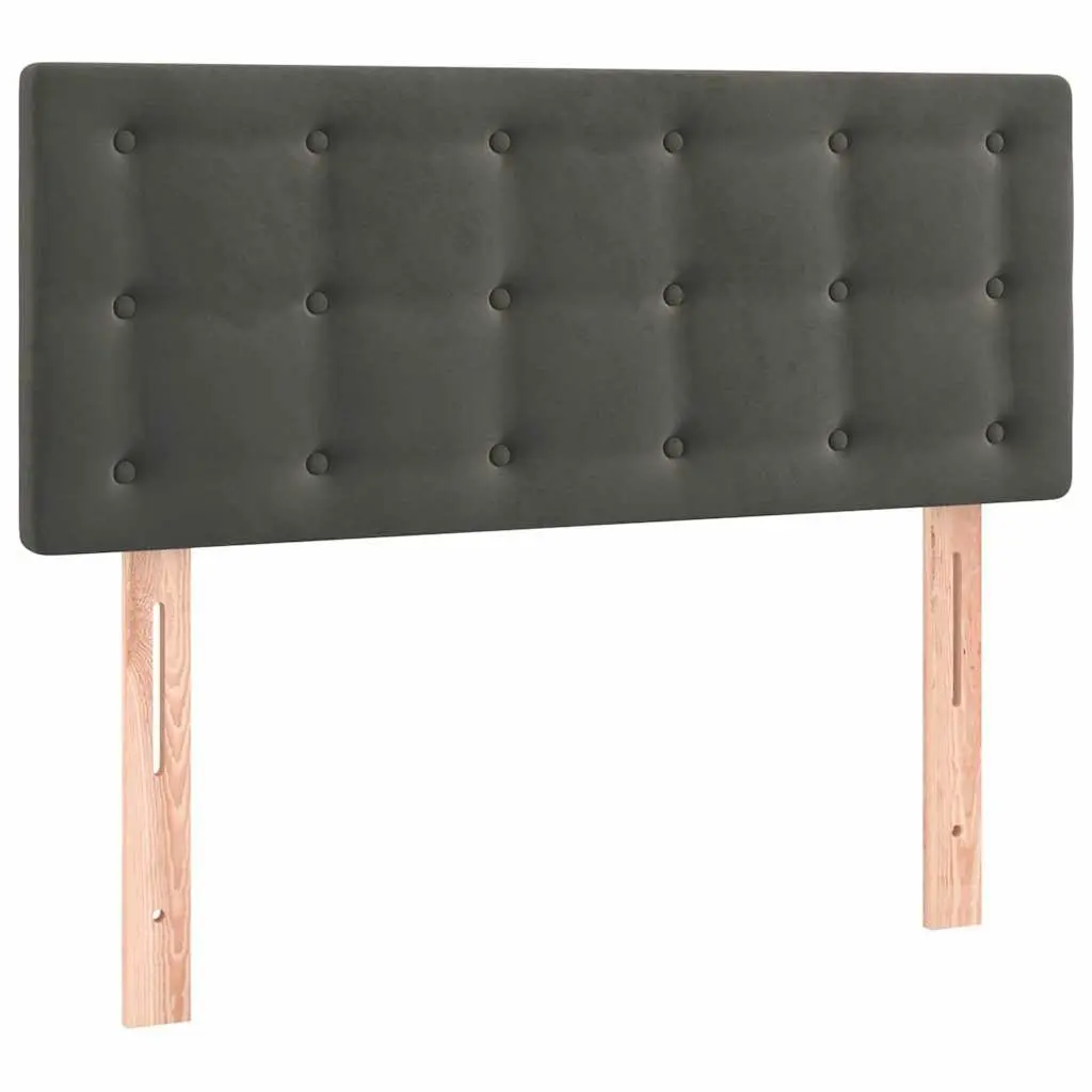 LED Headboard Dark Grey Velvet 100cm Modern Furniture