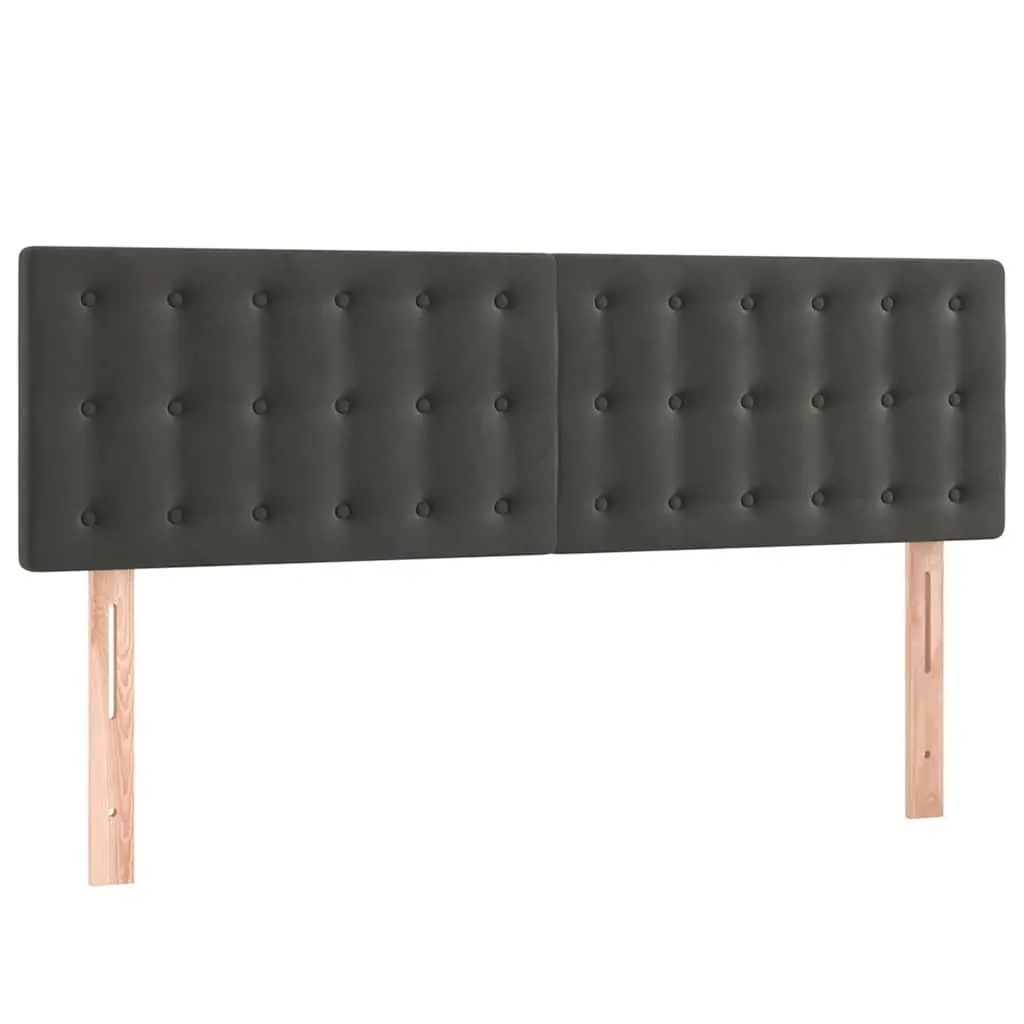 Dark Grey Velvet LED Headboard 144cm for Modern Bedrooms