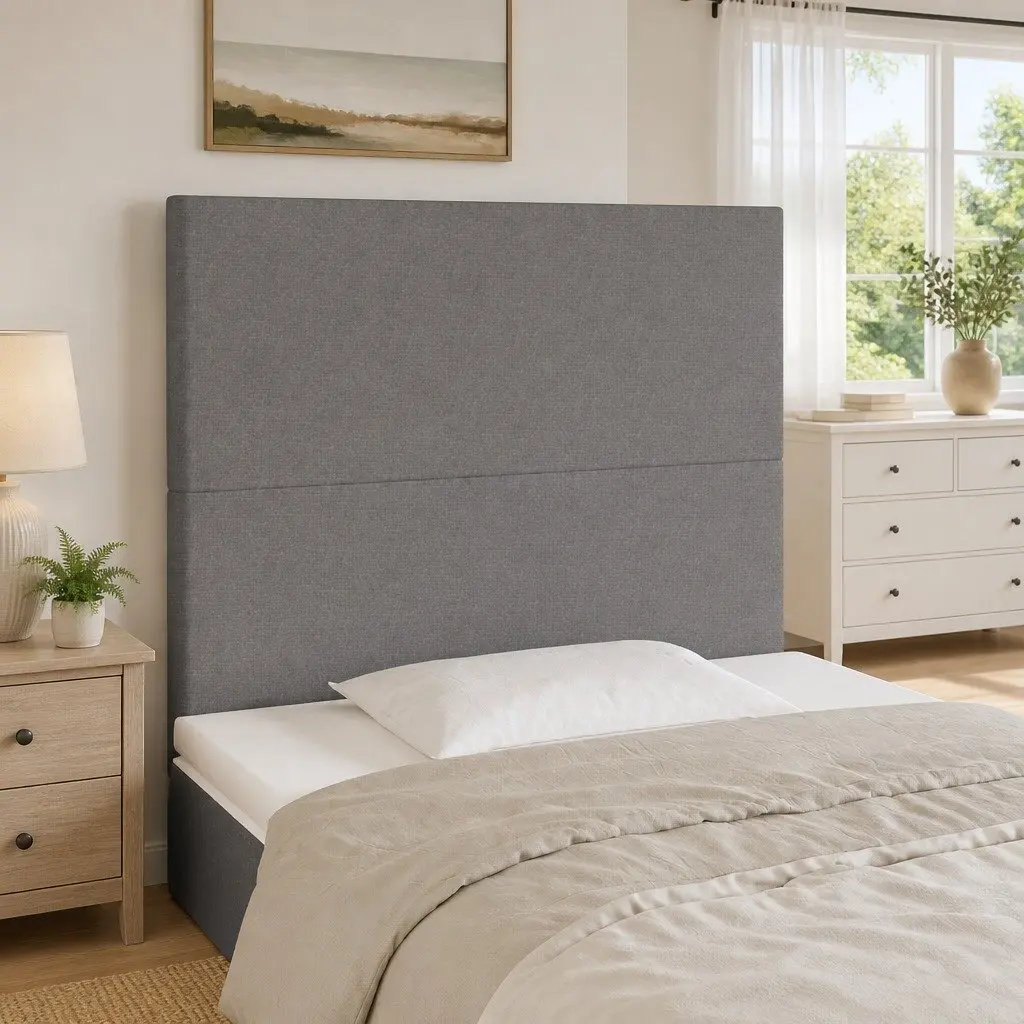 LED Headboard 80cm Dark Grey Fabric with Adjustable Height
