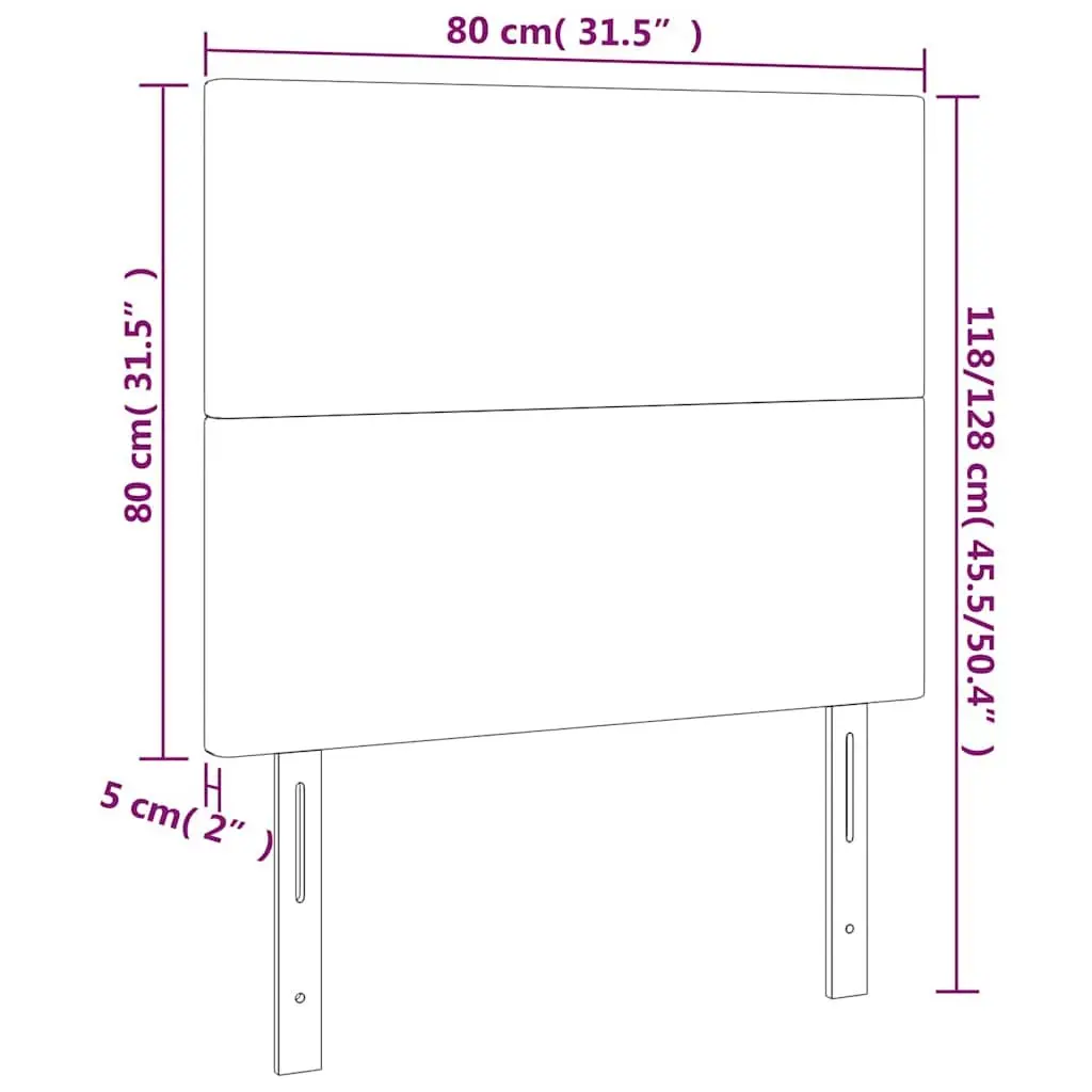 LED Headboard 80cm Dark Grey Fabric with Adjustable Height