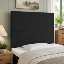 Adjustable Height LED Headboard 80 cm Black Fabric