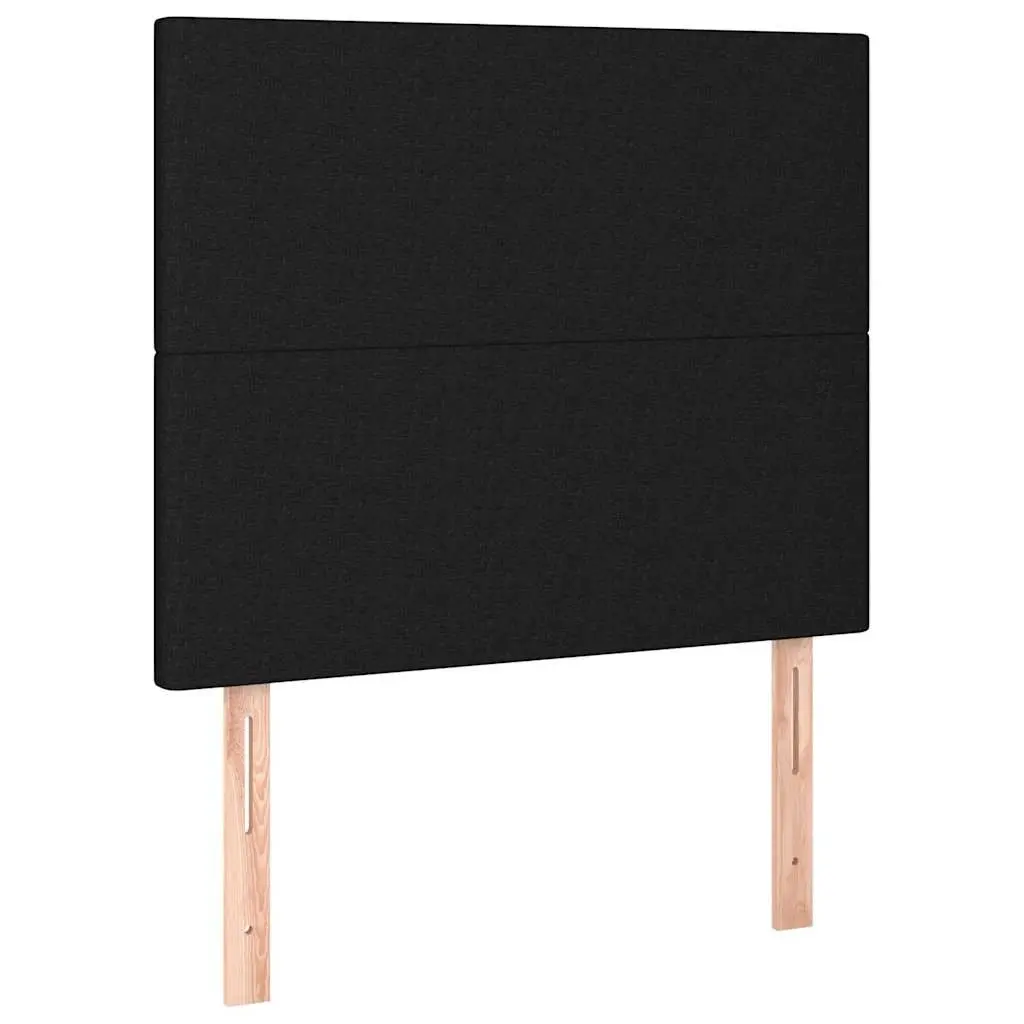 Adjustable Height LED Headboard 80 cm Black Fabric