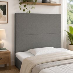 Dark Grey Fabric LED Headboard 100cm with Adjustable Height