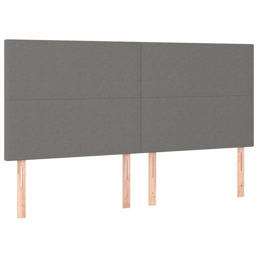 Adjustable Height LED Headboard 160 cm Grey Fabric