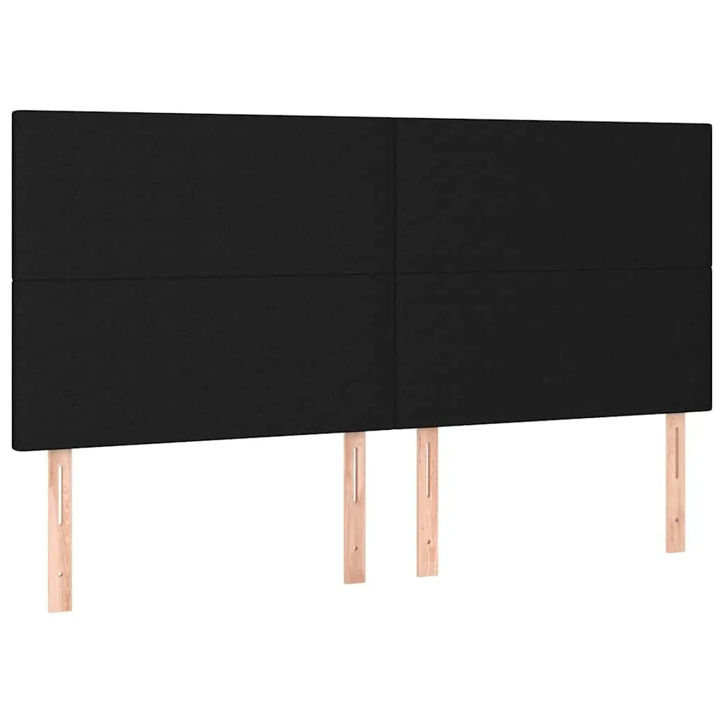LED Headboard Black Fabric 160cm Adjustable Height with Colourful LED Lighting