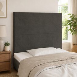 Modern Grey Velvet LED Headboard 80 cm