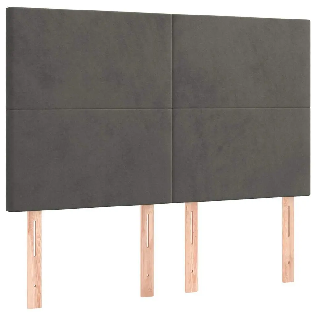 Adjustable LED Headboard 144cm Grey Velvet Bed Backrest