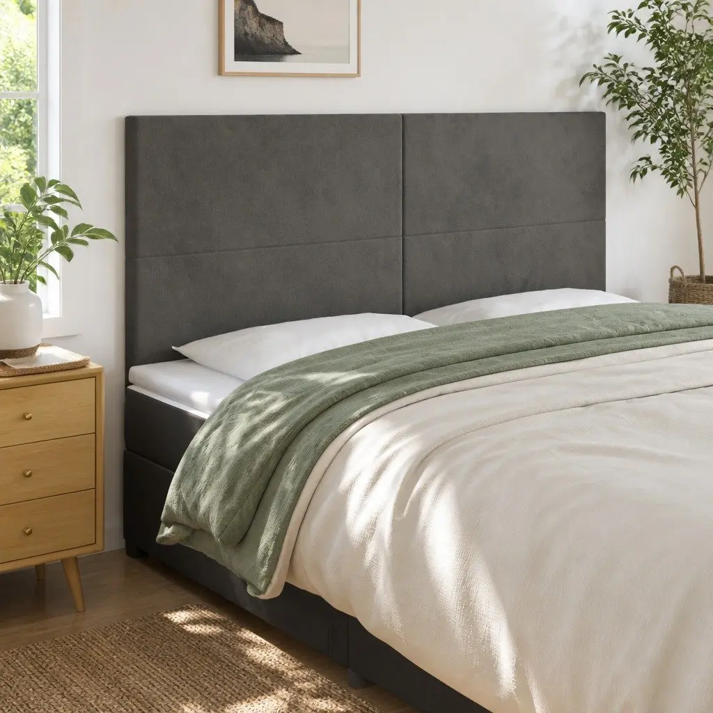 LED Headboard Grey Velvet 160 cm Adjustable Height Backrest with Colourful LED Lighting
