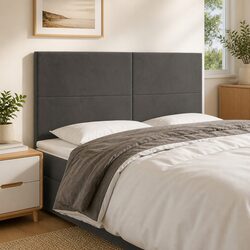 Grey Velvet LED Headboard 200cm for Cozy Bedrooms