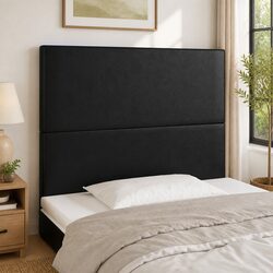 Stylish Black LED Headboard 80cm Faux Leather
