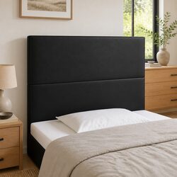 Black Faux Leather LED Headboard 100 cm for Comfort