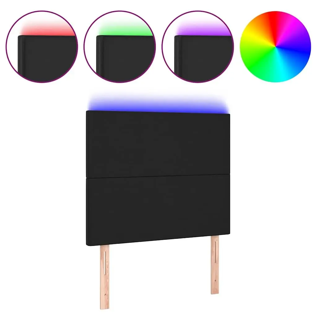 Black Faux Leather LED Headboard 100 cm for Comfort