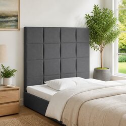 Modern Dark Grey LED Headboard 100cm for Bedroom