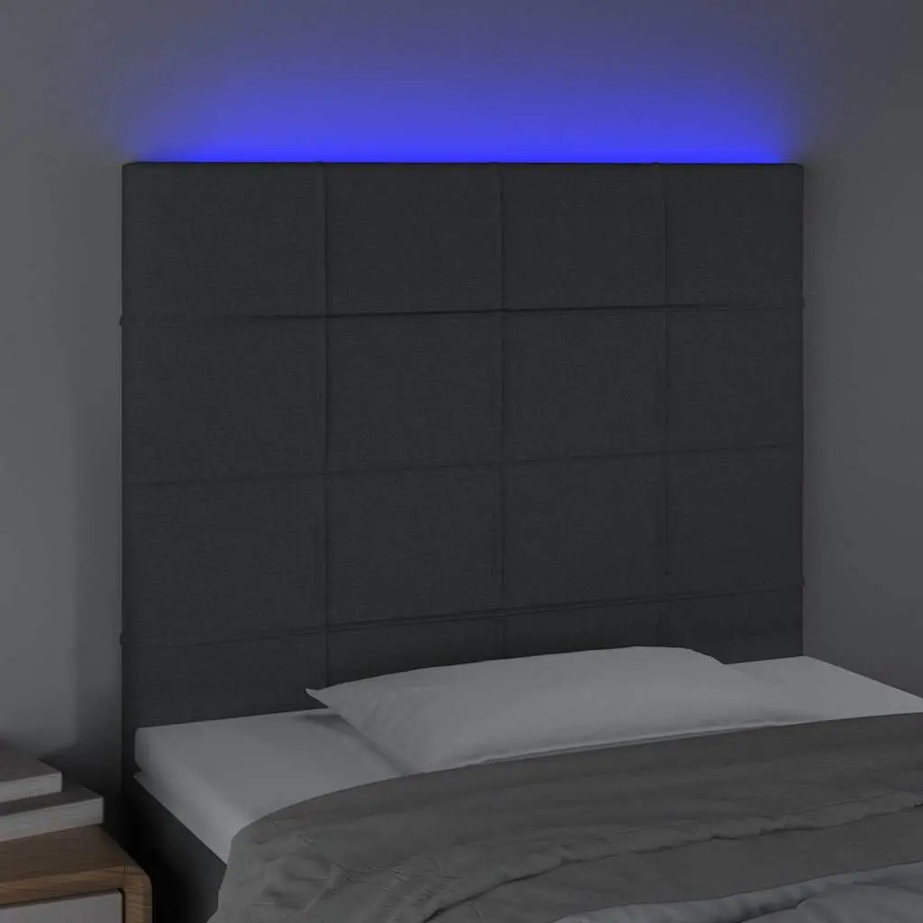 Dark Grey LED Headboard 100cm for Bedroom