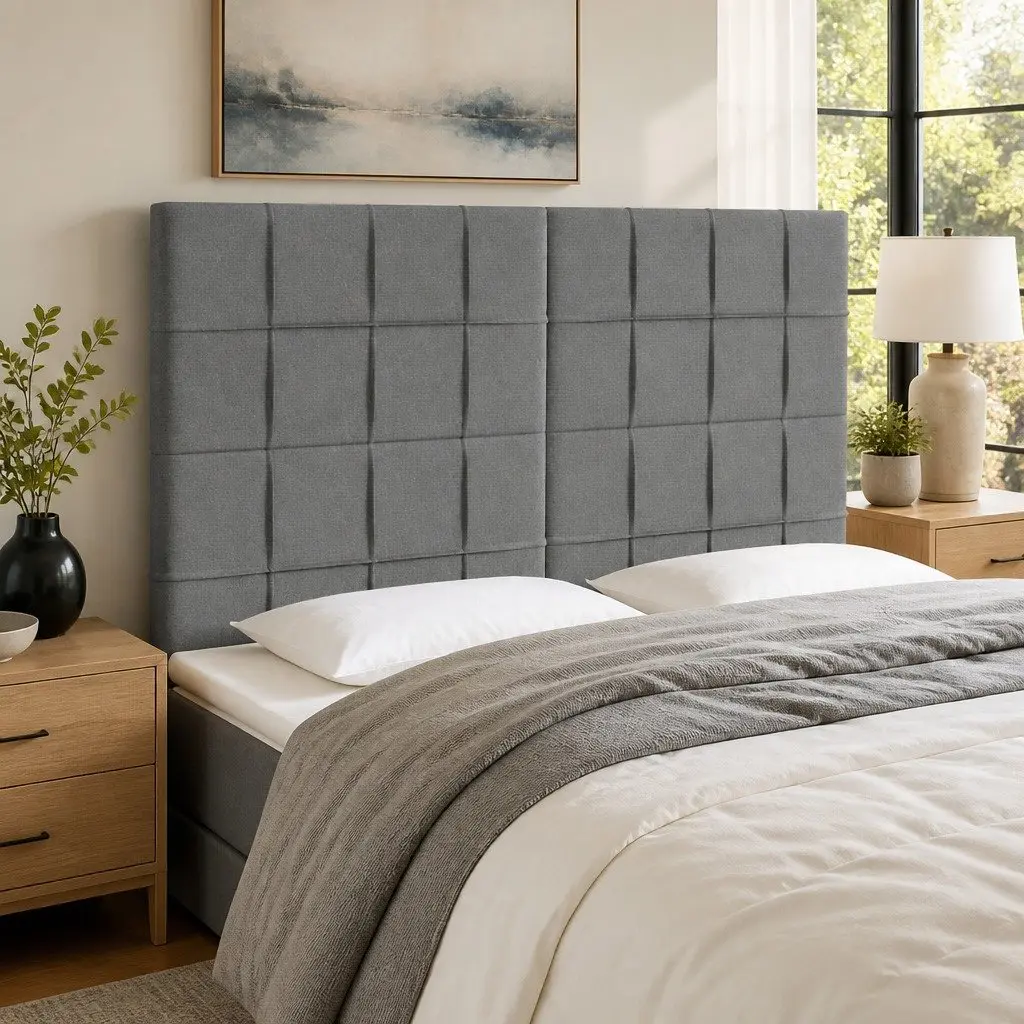 LED Headboard Dark Grey 144cm Fabric with Colourful Lights