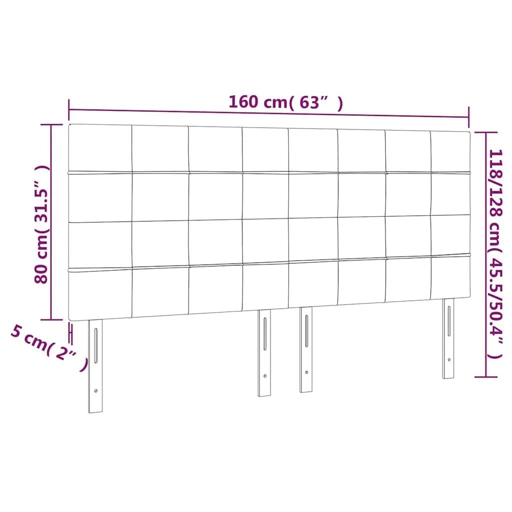 Grey LED Fabric Headboard with Adjustable Lights