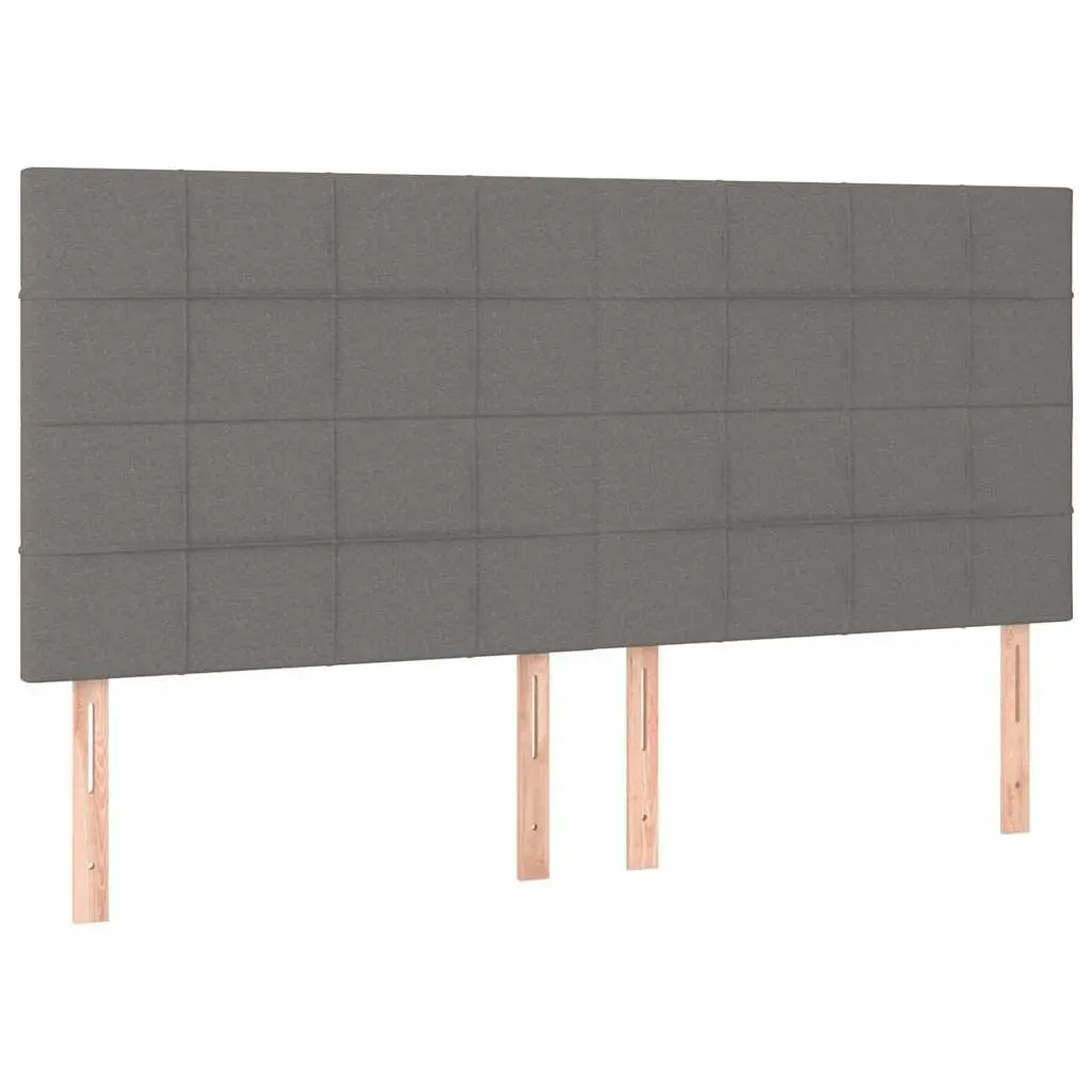 LED Headboard 200cm Dark Grey Fabric Bed Head Modern Bedroom Adjustable Height