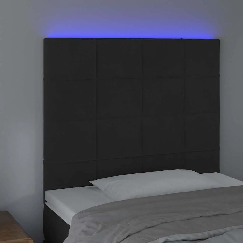 Adjustable Black Velvet LED Headboard 100cm
