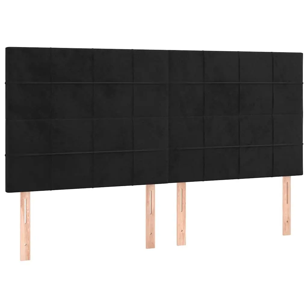 Black Velvet LED Headboard with Adjustable Height