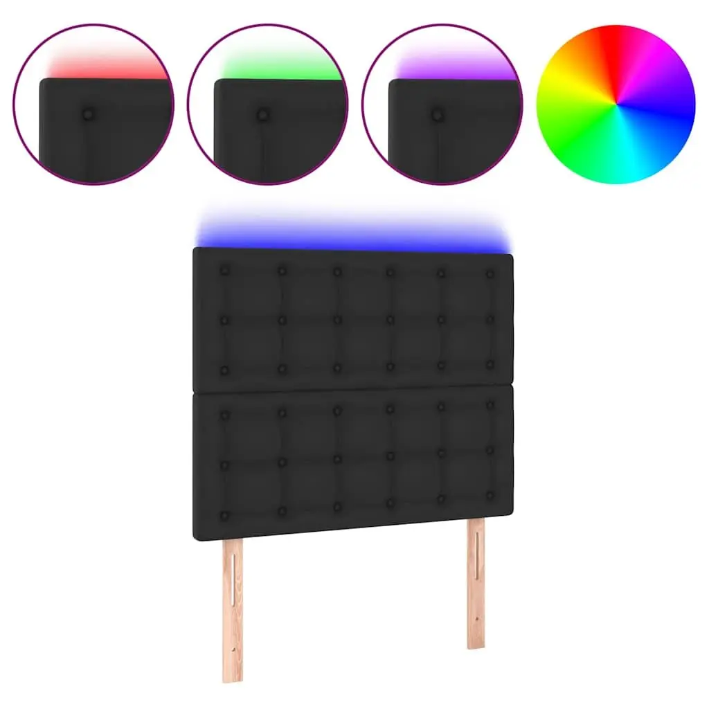 Black LED Headboard 100cm with Colorful Lighting