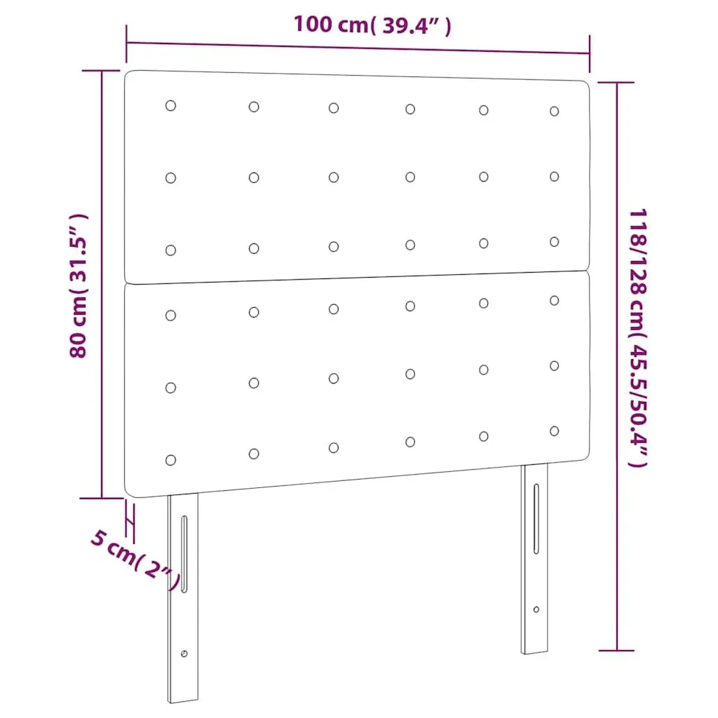 Black LED Headboard 100cm with Colorful Lighting