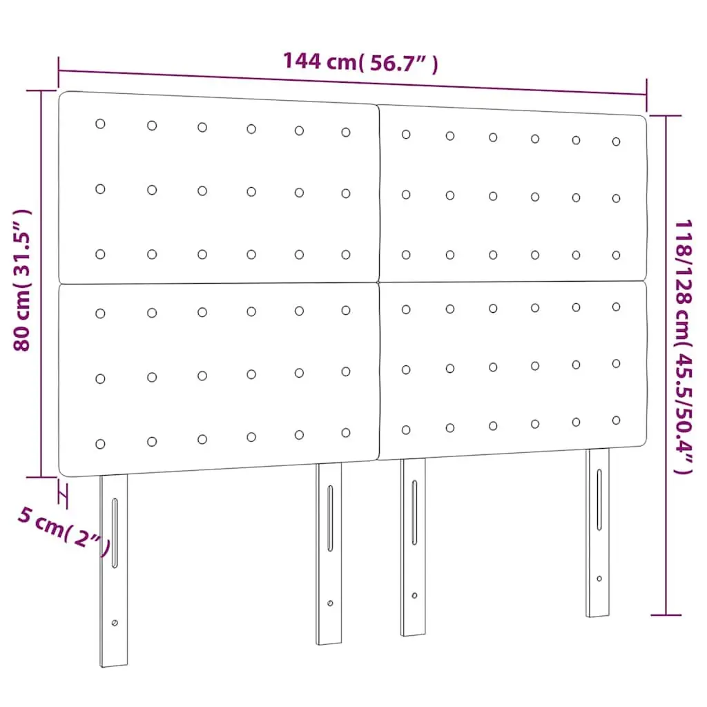 Black Faux Leather LED Headboard 144cm for Modern Bedrooms
