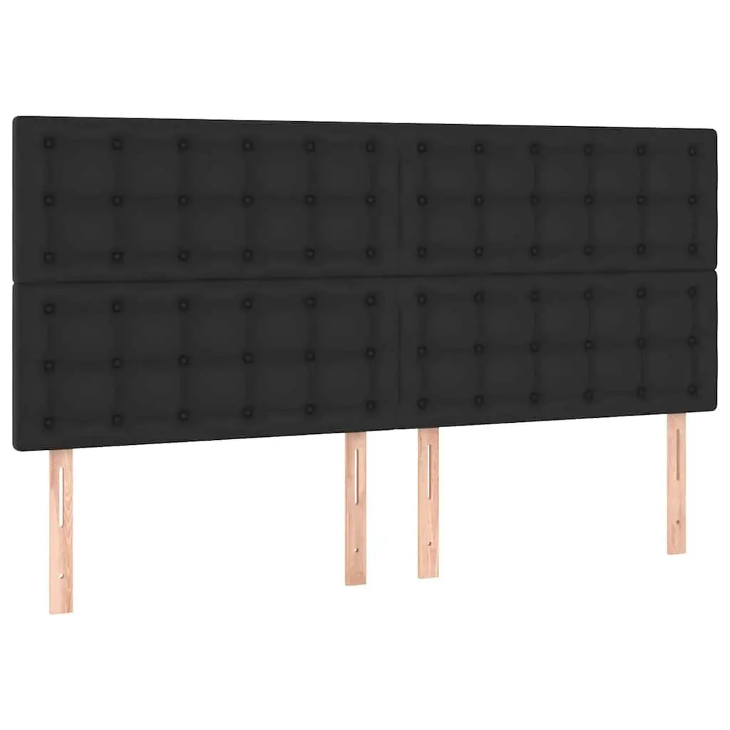 Black Faux Leather LED Headboard 200 cm for Modern Bedrooms