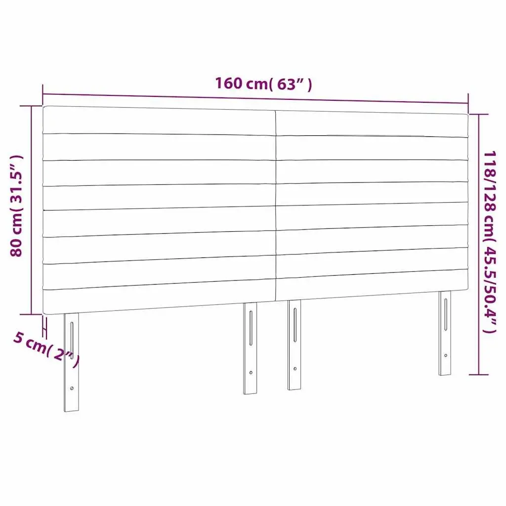 LED Headboard 160cm Dark Grey Fabric for Comfort