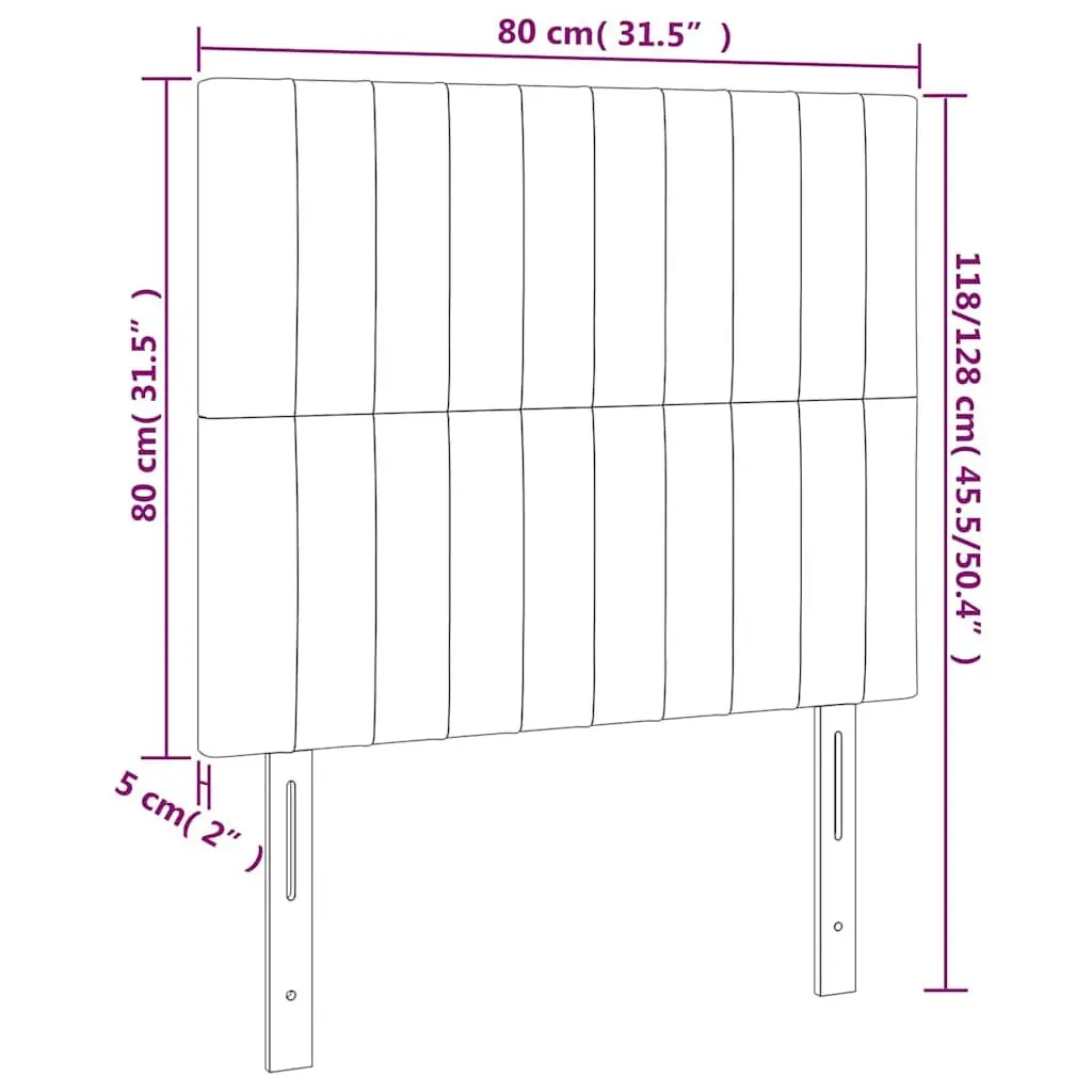 Grey Fabric LED Headboard with Adjustable Height