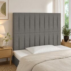 Modern Grey Fabric LED Headboard with Adjustable Height